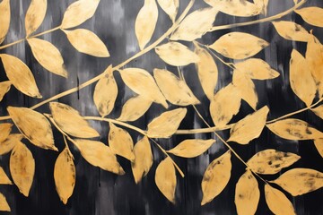 Wall Mural - gold leaves backgrounds pattern texture.