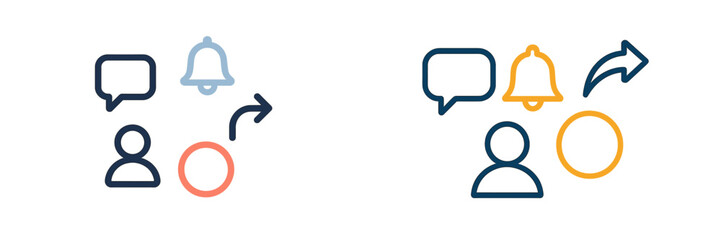 Vector art of communication icons and notifications