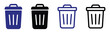 © Solayman - delete icon set. trash bin icon set. trash can icon. delete button set. dustbin and garbage box icon. delete icon for app, ui and website. recycle bin. vector illustration on transparent background