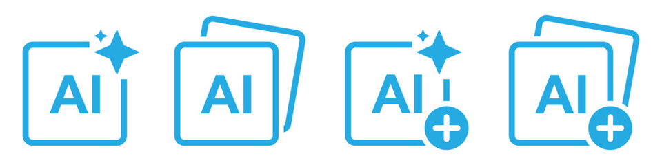 AI generate create picture set icon, vector illustration