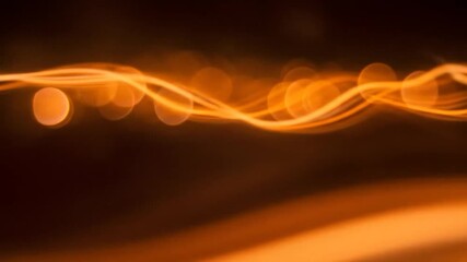 Wall Mural - Orange light streaks wave, bokeh background, night, abstract design