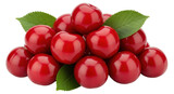 Isolated Pile of Red Cherries