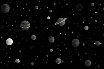 Canvas Print - Cute solar system backgrounds astronomy outdoors.
