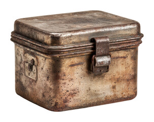 Antique metal box storage vintage style home rustic charm isolated on transparent background
