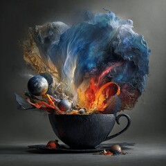Wall Mural - Cosmic teacup explosion