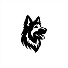  “German Shepherd Dog Vector Logo Illustration Strong, Loyal and Smart Pet Silhouette Design”