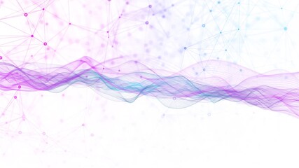Wall Mural - elegant digital plexus network using soft gradient waves background. for science visuals, abstract t