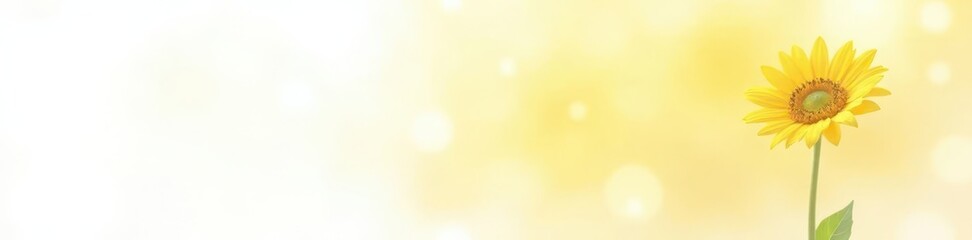 Wall Mural - Single sunflower, vibrant yellow petals, white background, HD, flora