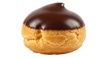 Delicious pastry cream puff with chocolate glaze dessert sweet treat baked goods confectionery yummy food on transparent background