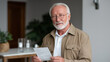 © Denis Yevtekhov - An elderly man reading a medicine leaflet with glasses, senior healthcare, medical information, elderly health, medication management, home care