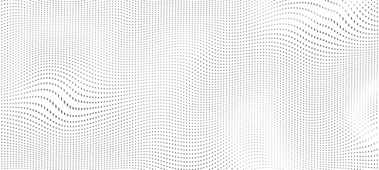 Wall Mural - Abstract digital wave of particles. Futuristic point wave. Technology background