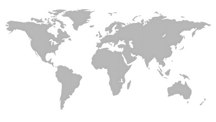  world map showing country borders isolated on white background, png, ai generated.