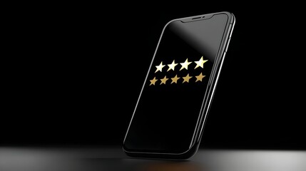 Wall Mural - smartphone with customer review stars