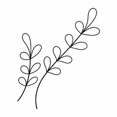 Lavender Branch Outline Vector