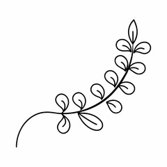 Lavender Branch Outline Vector