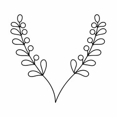 Lavender Branch Outline Vector