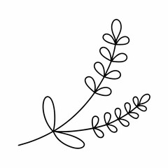 Lavender Branch Outline Vector