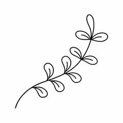 Lavender Branch Outline Vector