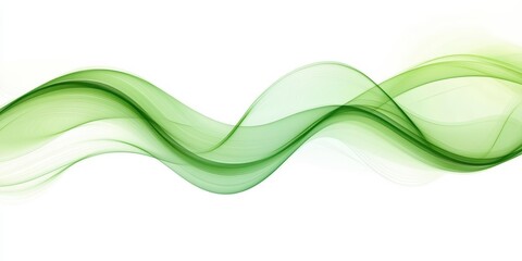 Wall Mural - a flowing, abstract design featuring smooth green waves, representing harmony and tranquility.