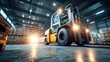 © FrameShift - The forklift moves through the warehouse, ready for its next delivery task.