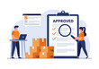 © Habib - Shipping and approval process with boxes and a checklist for quality control and compliance