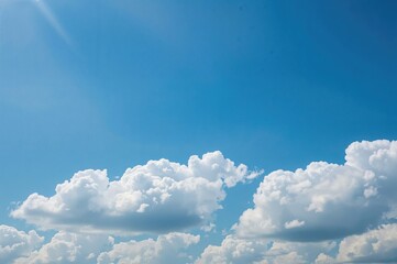 Wall Mural - bright blue sky with clouds, summer atmosphere