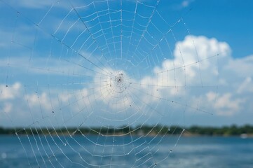 Wall Mural - Vibrantly colored spider silk patterns