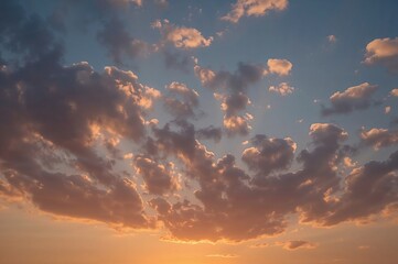 Wall Mural - evening with clouds on a warm summer day