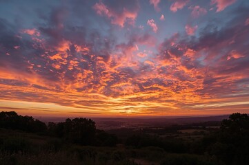 Wall Mural - vibrant sunset sky in summer