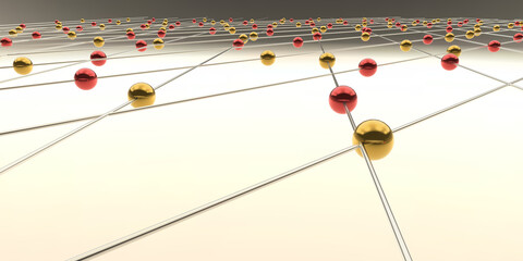network structure - abstract design connection design - 3D illustration 
