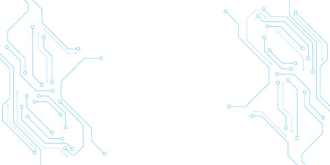 Wall Mural - technology blue circuit diagram on white background. high-tech circuit board connection system.vecto