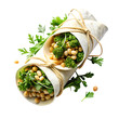 © MSTKolpana - Delicious healthy chickpea wrap packed with fresh greens and creamy dressing for a nutritious meal transparent background