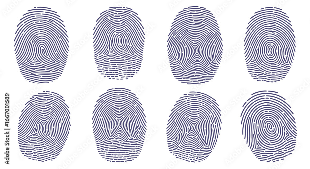 Fingerprint Collection. Design Discover unique identity with detailed fingerprint patterns for ...