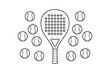 © MDANTOR - Padel racket surrounded by padel balls illustration
