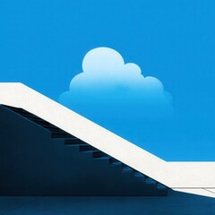 Wall Mural - Minimalist Illustration of a Clean and Sharp Staircase Design