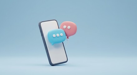 Smartphone with Chat Bubble Icon.