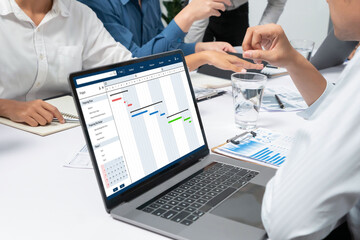 Wall Mural - project planning software for brisk business project management on the computer screen showing timel