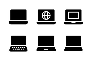 Wall Mural - Minimalistic laptop icons set for web and technology design projects