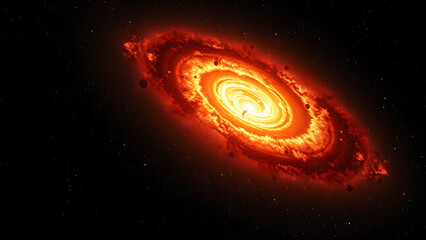 Wall Mural - Vivid Cosmic Energy Burst Emitting From A Celestial Vortex In A Dark Galactic Landscape
