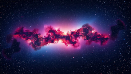 Wall Mural - Vibrant Galaxy with Colorful Stars and Nebulae in a Cosmic Scene Depicting the Universe