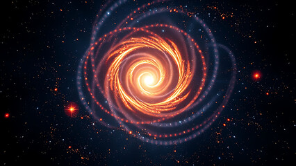 Wall Mural - Vibrant Cosmic Swirl with Dazzling Lights and Stars in a Dark Space Background