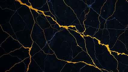 Wall Mural - Black Marble Texture With Subtle Gold Veins