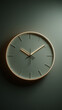 © Andrew - Elegant Timepiece: A minimalist round clock with a subtle gold finish, set against a muted background, represents the passage of time and sophistication.