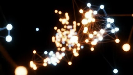 Network lights bokeh dark background abstract