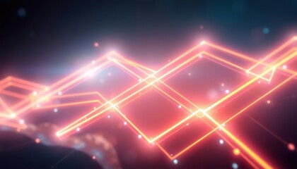 Dynamic abstract background with glowing neon lines representing data flow, energy, or network connections. Ideal for technology, business, and science concepts.