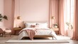 © suprio - Pink bedroom interior design.