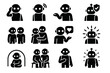 © OLEKSANDR - Empathy vector space shielding nodding robot comfort bubble icons gesture icon positive