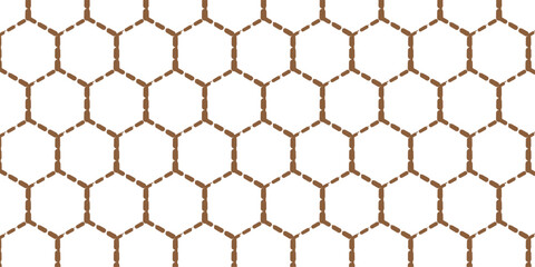 Vector seamless pattern with abstract hexagonal grid and honeycomb texture