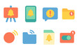 © Hubba Bubba - Notification, alert badge icon set. essential communication icons in flat style