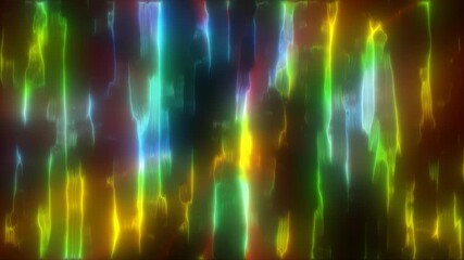 Wall Mural - Abstract prismatic pattern with vertical neon lines, creating a colorful and dynamic rainy atmosphere